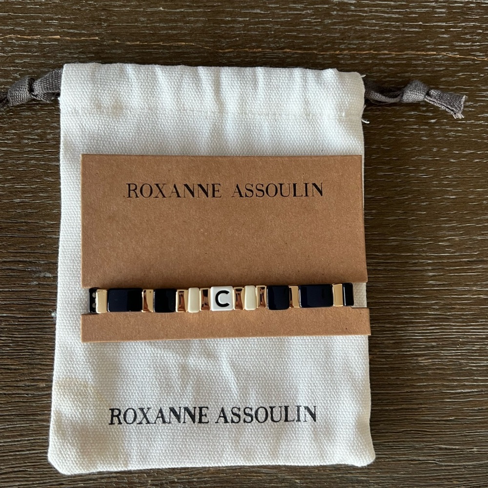 ROXANNE ASSOULIN
Neutral Alphabet Soup enamel and gold-tone bracelet